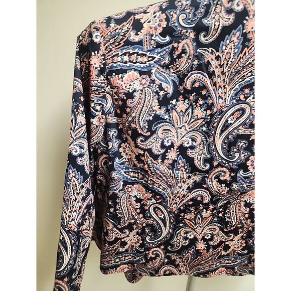 Pendleton Floral Paisley Open Front Jacket Size 16 - Picture 11 of 12